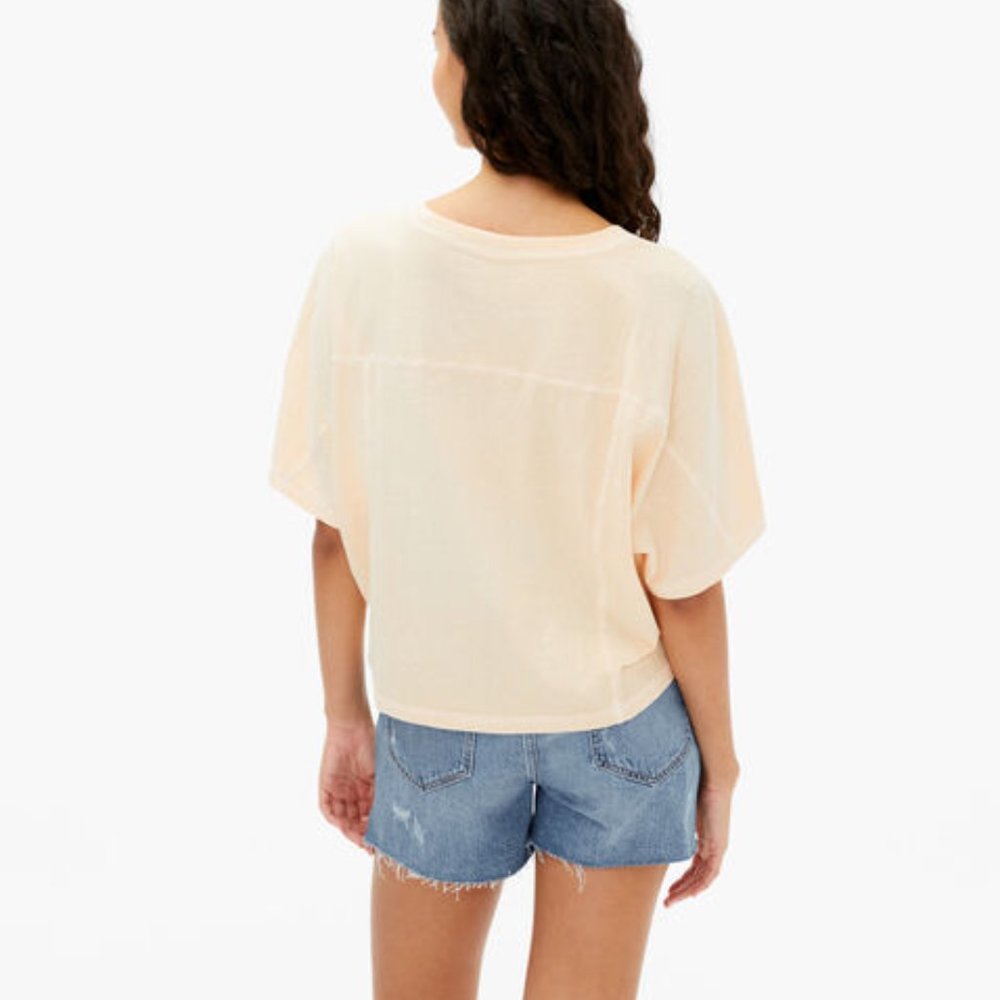 Aeropostale Orange Washed Oversized Crew Tee - Picture 2 of 3
